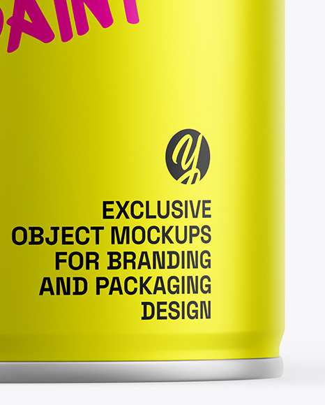 Matte Metallic Paint Can Mockup