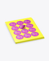 Sheets with Metallic Round Stickers Mockup