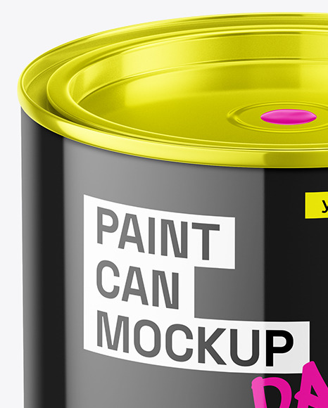 Glossy Paint Can Mockup