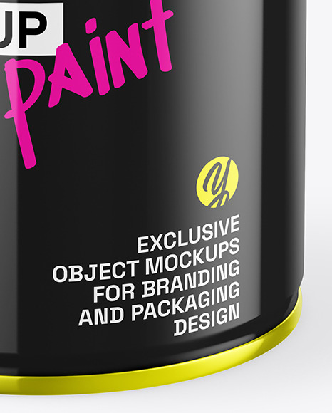 Glossy Paint Can Mockup