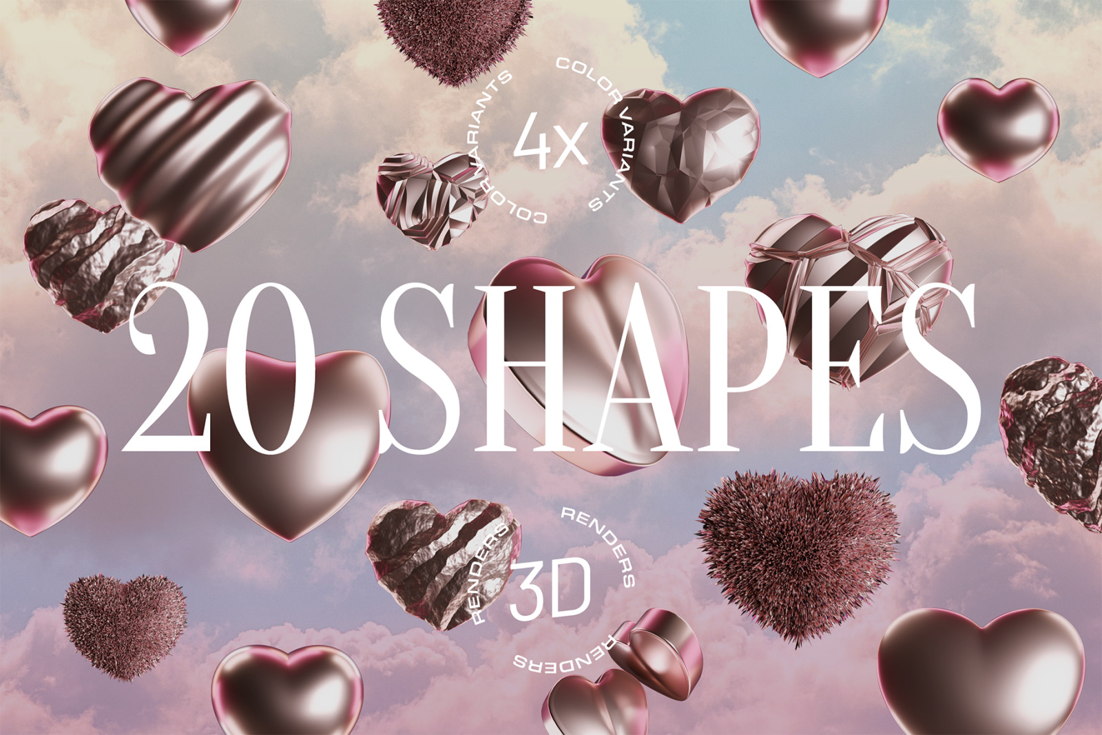 3D Heart Objects - Digital Love 3D Heart Objects - Digital Love