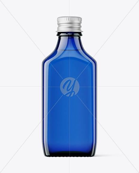 Blue Glass Bottle Mockup