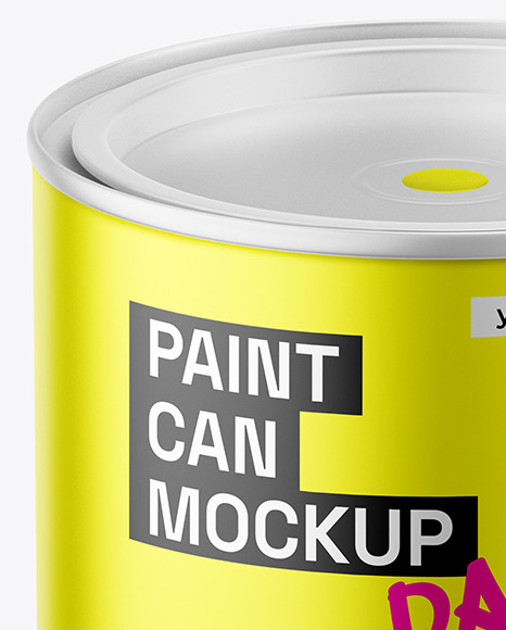 Matte Metallic Paint Can Mockup