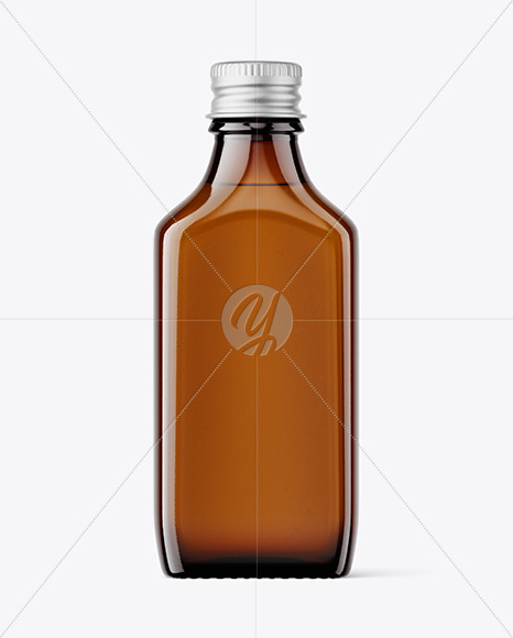 Amber Glass Bottle Mockup