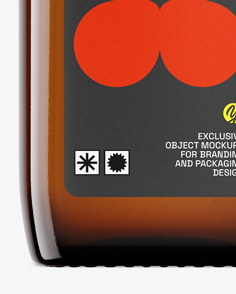 Amber Glass Bottle Mockup