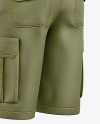 Cargo Shorts Mockup - Back Half Side View