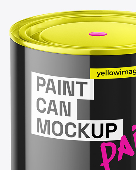 Glossy Paint Can Mockup