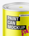 Matte Metallic Paint Can Mockup