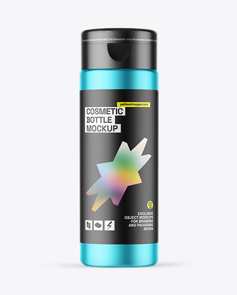 Matte Metallic Cosmetic Bottle Mockup