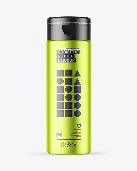 Matte Metallic Cosmetic Bottle Mockup - Matte+lotion