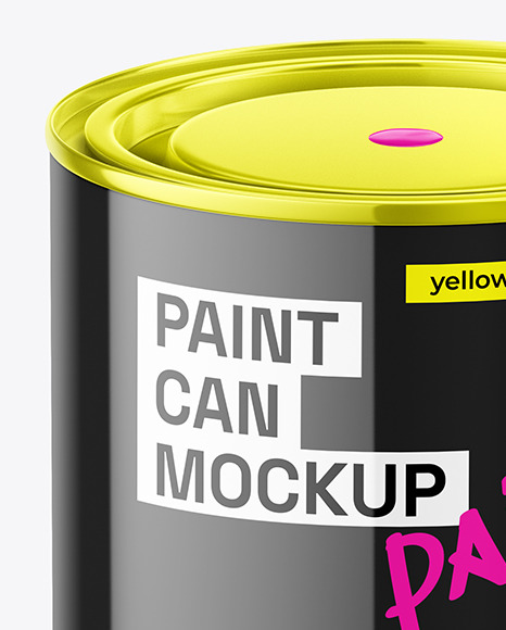 Glossy Paint Can Mockup