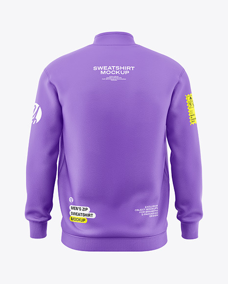 Men’s Zip Sweatshirt Mockup - Back View