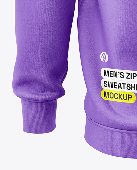 Men’s Zip Sweatshirt Mockup - Back View