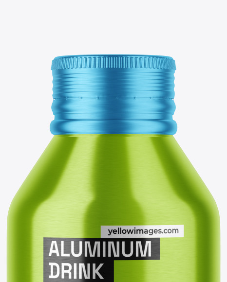 Glossy Metallic Drink Bottle Mockup