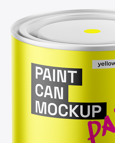 Matte Metallic Paint Can Mockup