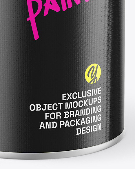 Matte Metallic Paint Can Mockup