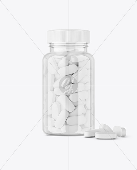 Clear Jar with Pills Mockup