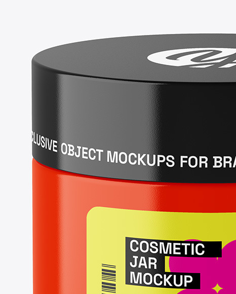 Glossy Cosmetic Jar Mockup