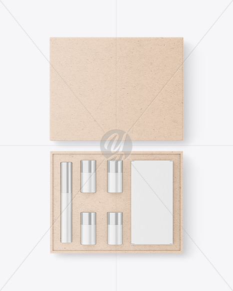 Kraft Box with Eyebrow & Lash Lamination Kit Mockup