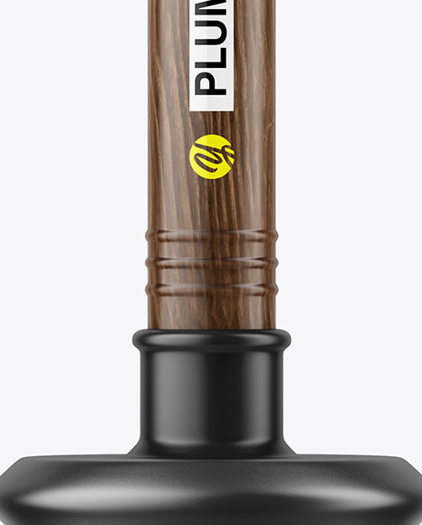 Plunger With Dark Wood Handle Mockup