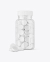 Clear Jar with Tablets Mockup