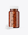 Amber Jar with Tablets Mockup