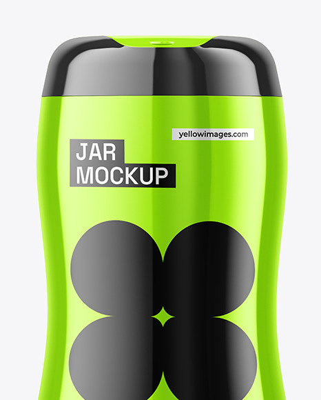 Glossy Metallic Jar Mockup