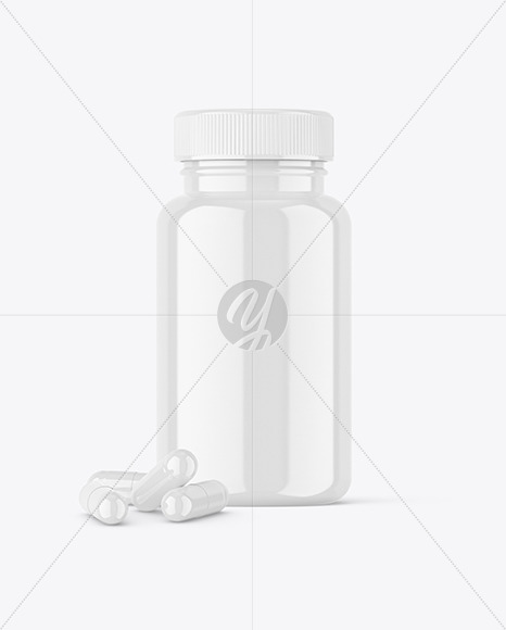 Glossy PIlls Jar Mockup