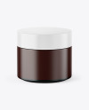 Frosted Amber Glass Cosmetic Jar Mockup