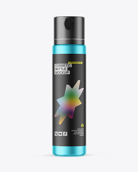 Matte Metallic Cosmetic Bottle Mockup - Matte+lotion