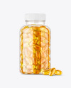 Clear Jar with Fish Oil Mockup