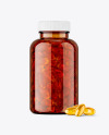 Amber Jar with Fish Oil Mockup