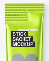 Matte Metallic Stick Sachet Mockup