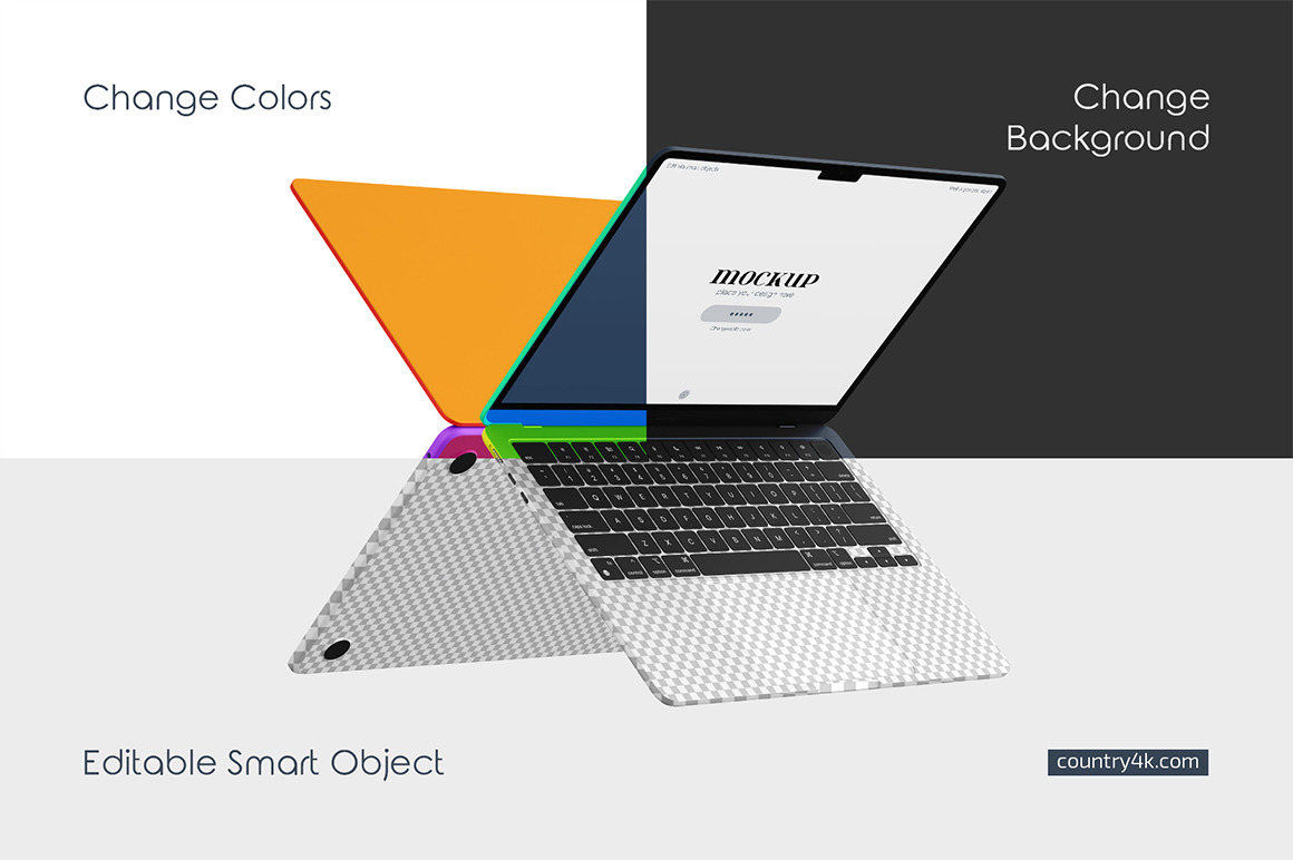 Macbook Air M2 Mockup Set Macbook Air M2 Mockup Set