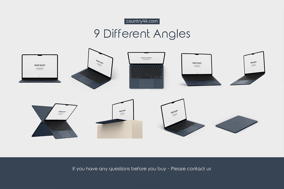 Macbook Air M2 Mockup Set Macbook Air M2 Mockup Set