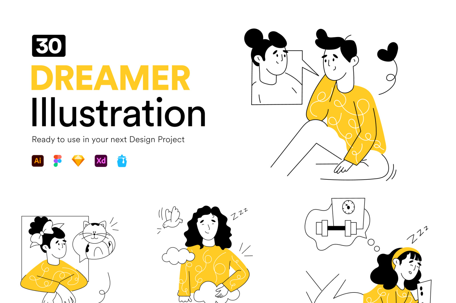 Dreamer Illustration Set Dreamer Illustration Set