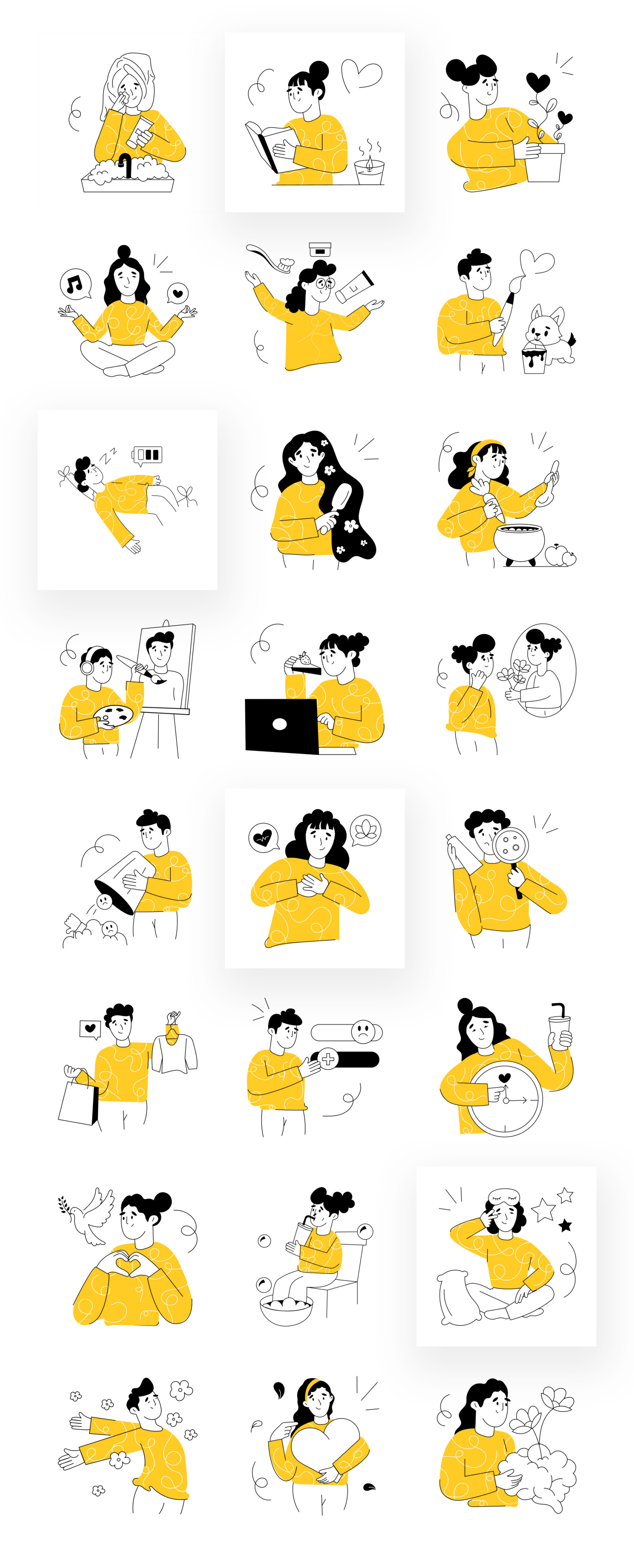 Self Care Illustration Set Self Care Illustration Set