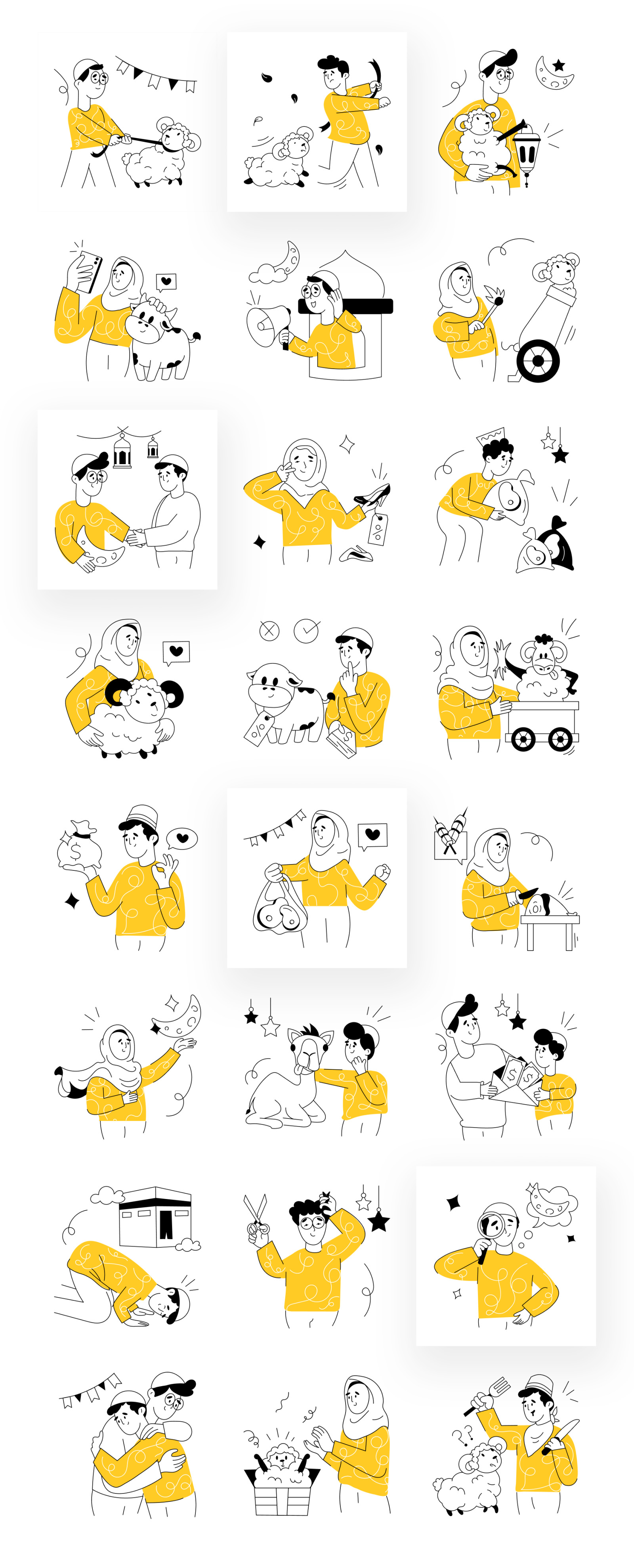 Eid ul Adha Illustration Set Eid ul Adha Illustration Set