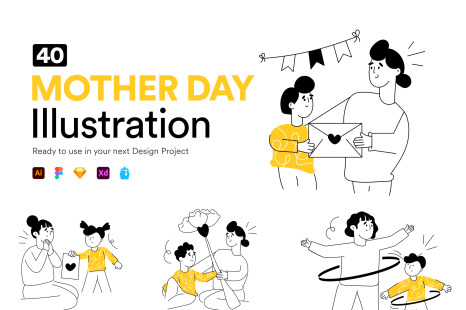 Mother Day Illustrations - Mother