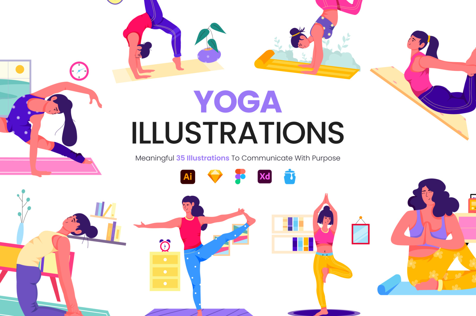 Yoga Illustration Set