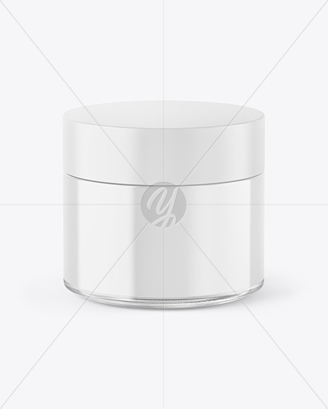 Clear Glass Cosmetic Jar Mockup