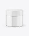 Clear Glass Cosmetic Jar Mockup