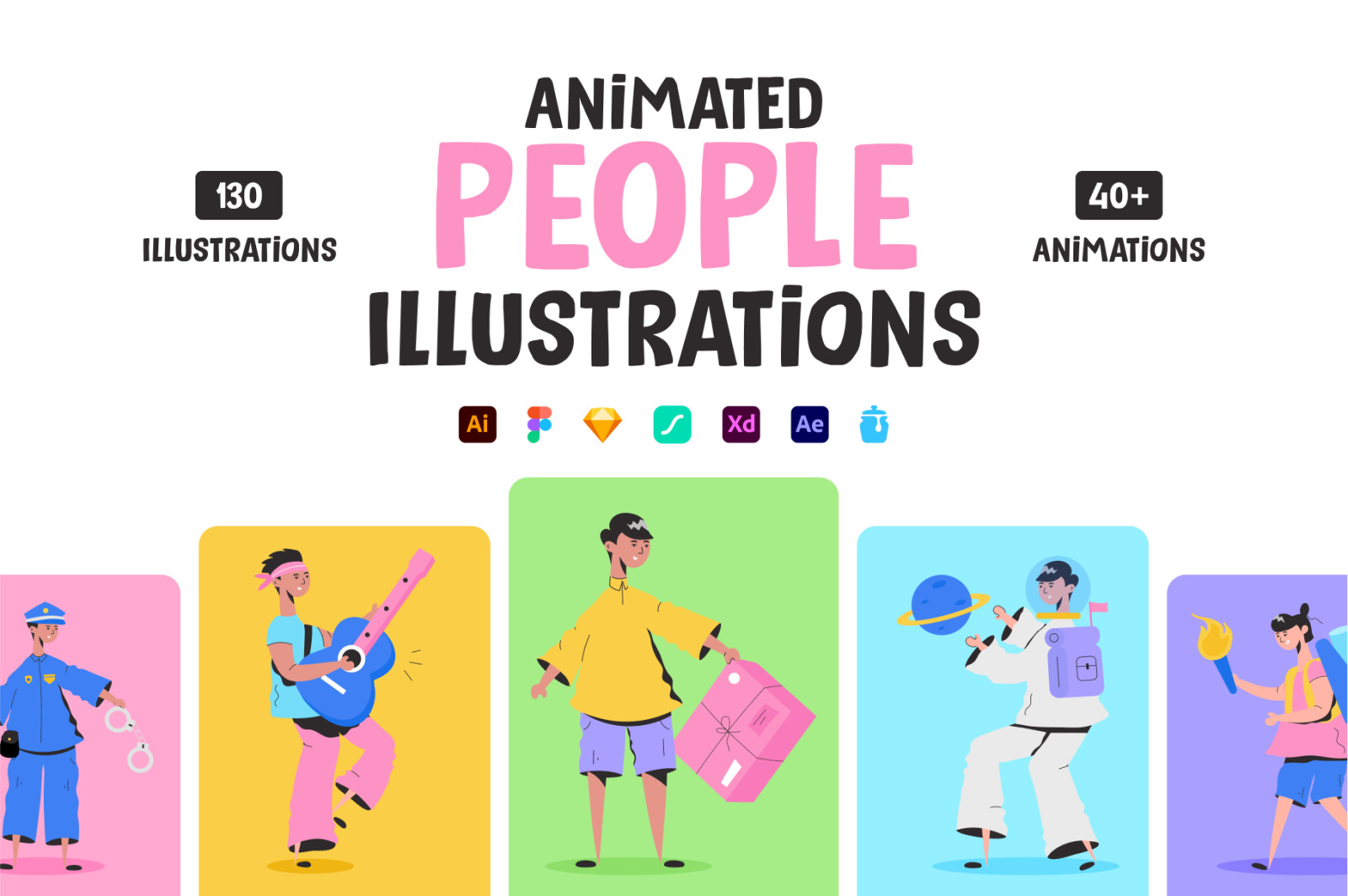 Animated People Illustration Set