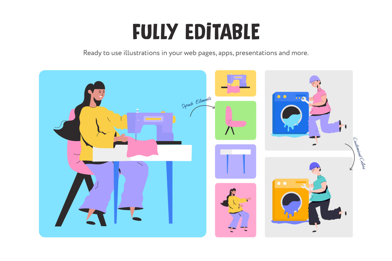 Animated People Illustration Set