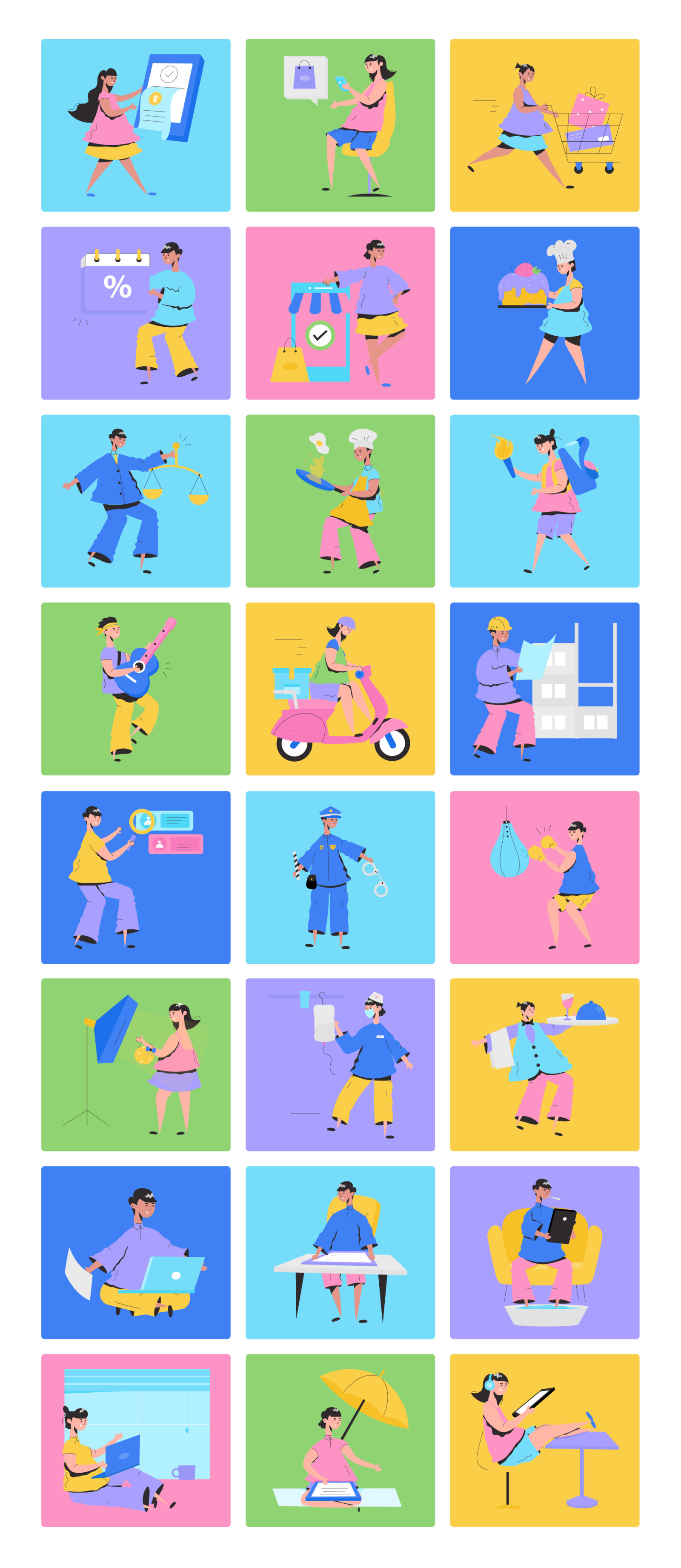 Animated People Illustration Set