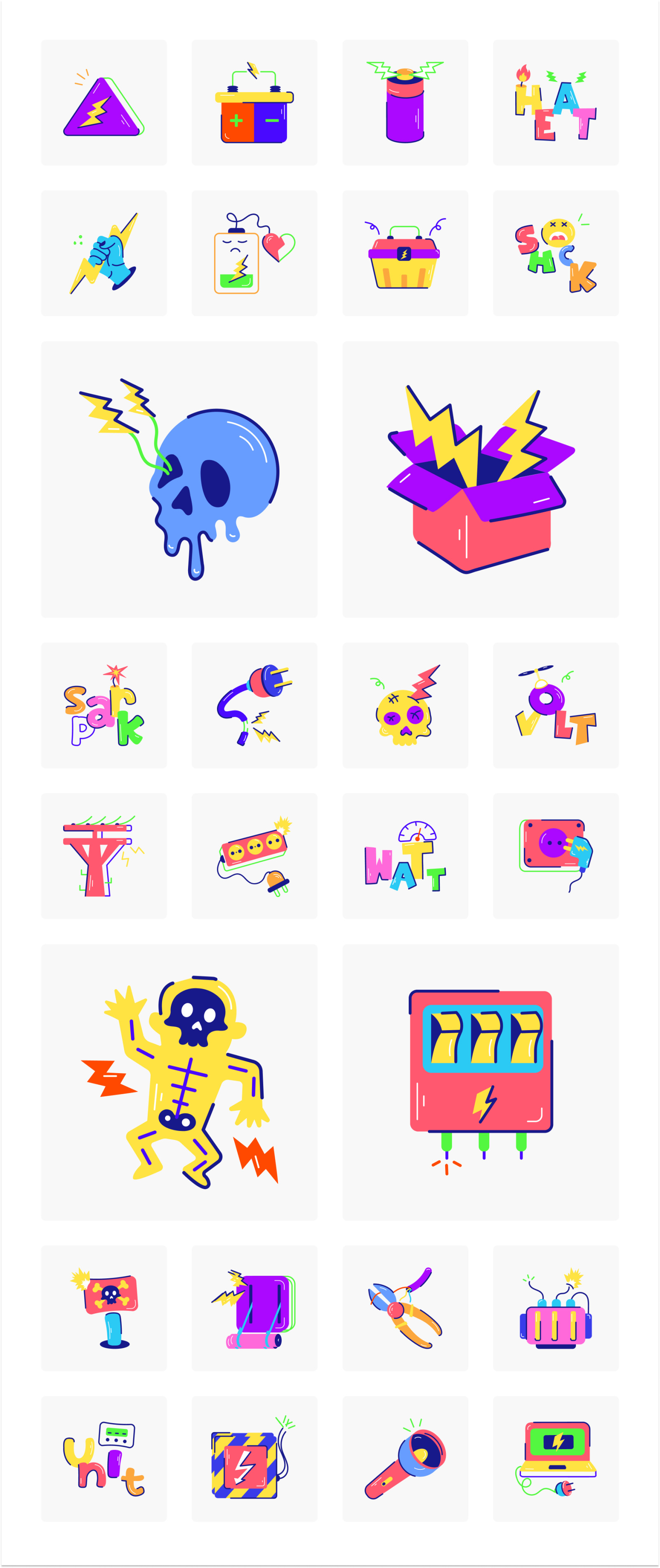 Animated Electric Sticker Set