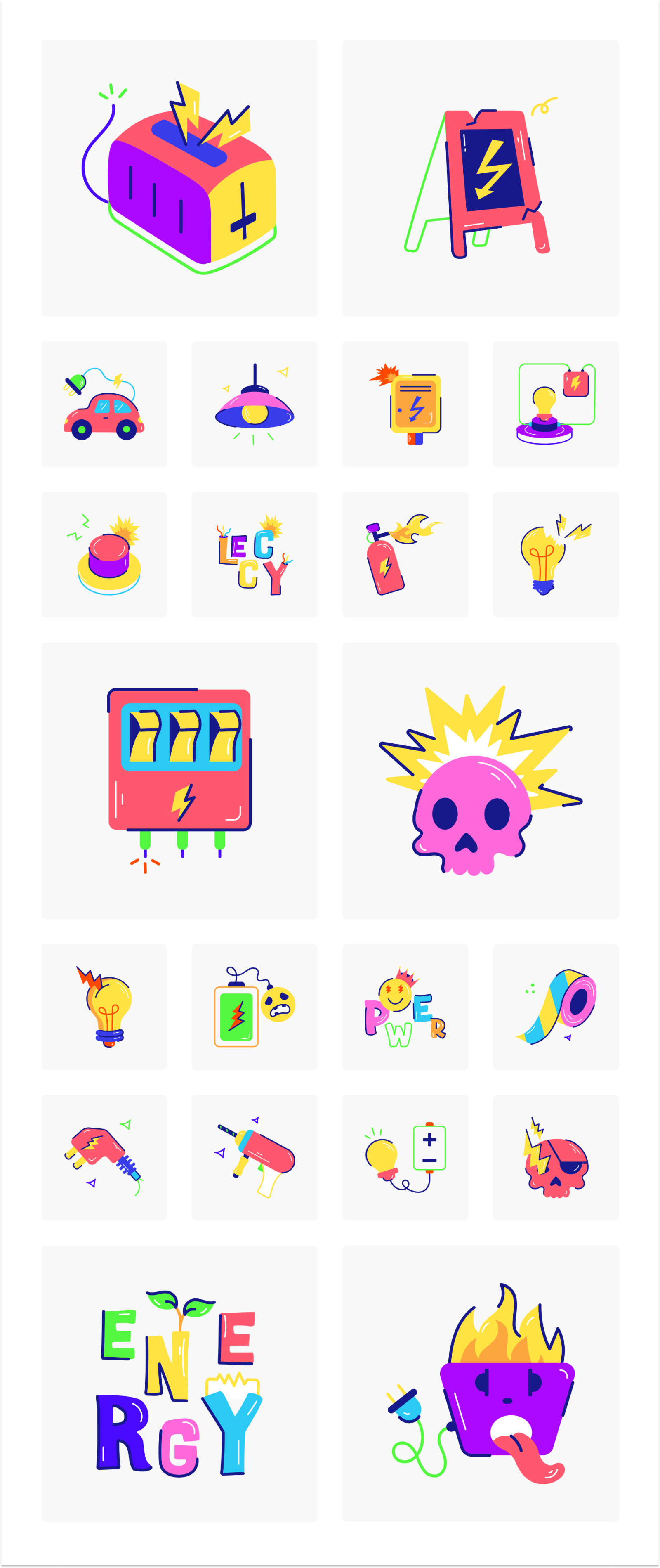 Animated Electric Sticker Set