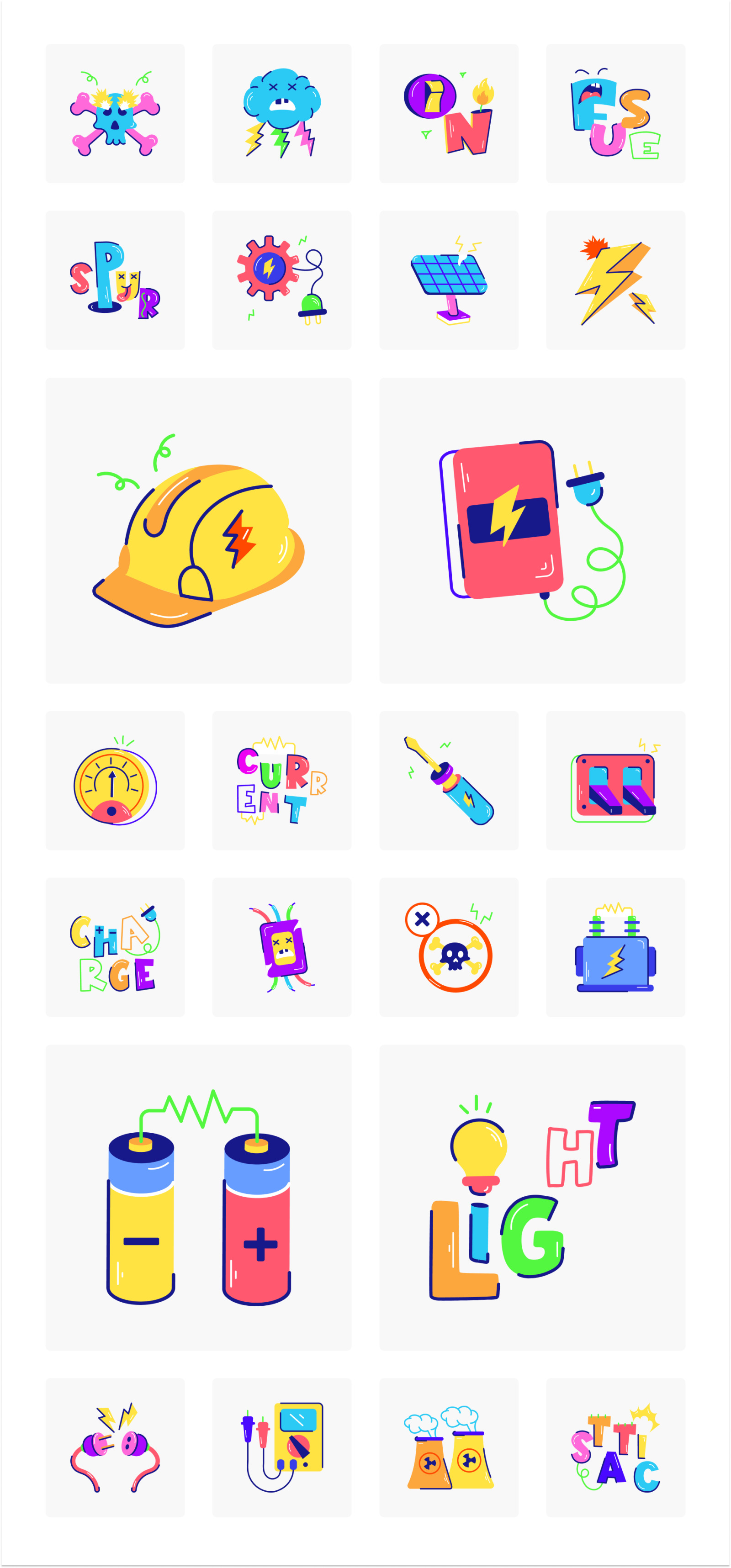 Animated Electric Sticker Set