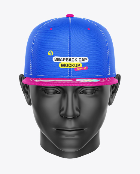 Snapback Cap w/ Sticker Mockup