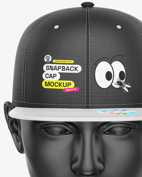 Snapback Cap w/ Sticker Mockup